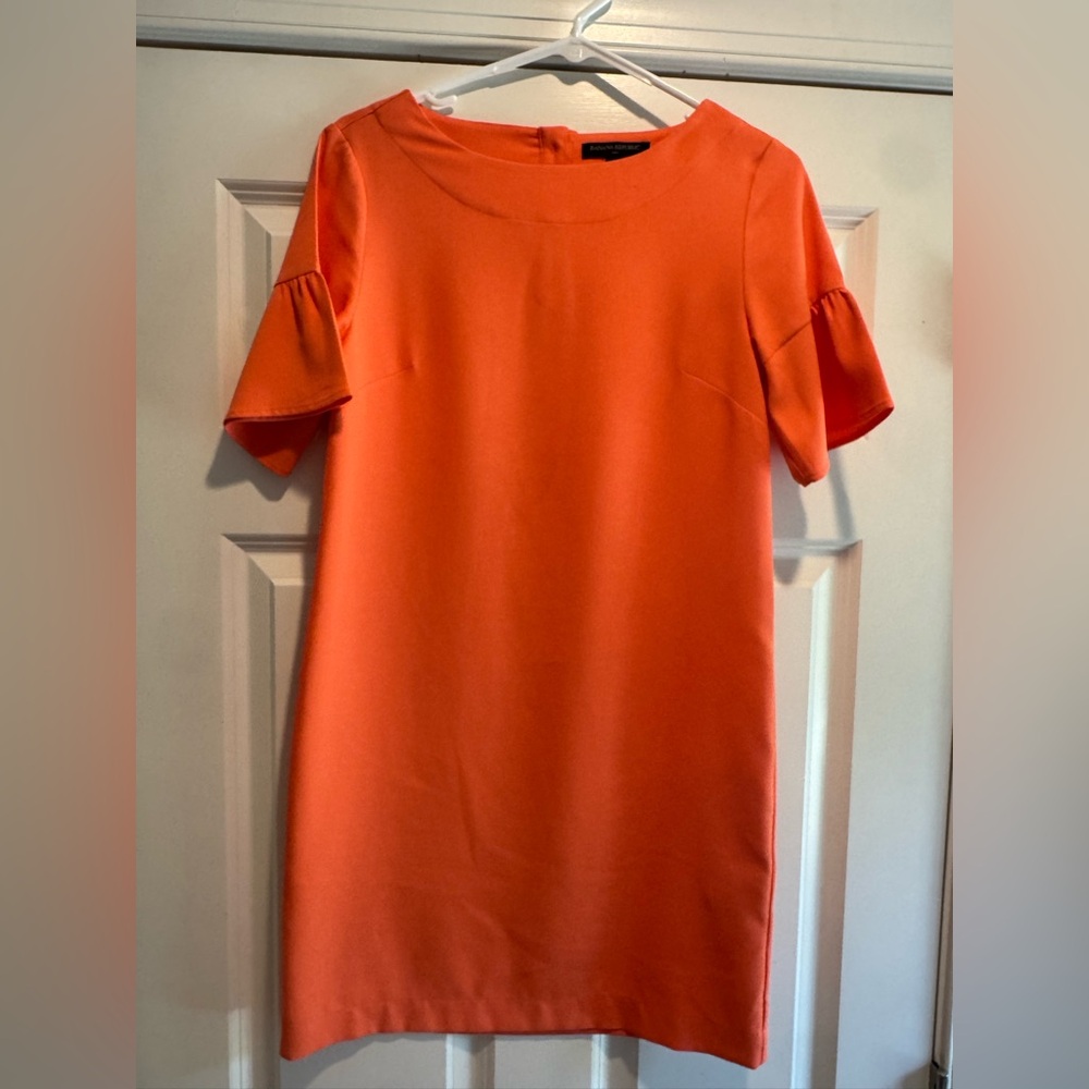 Banana Republic Orange Sheath Dress with Flutter Sleeves